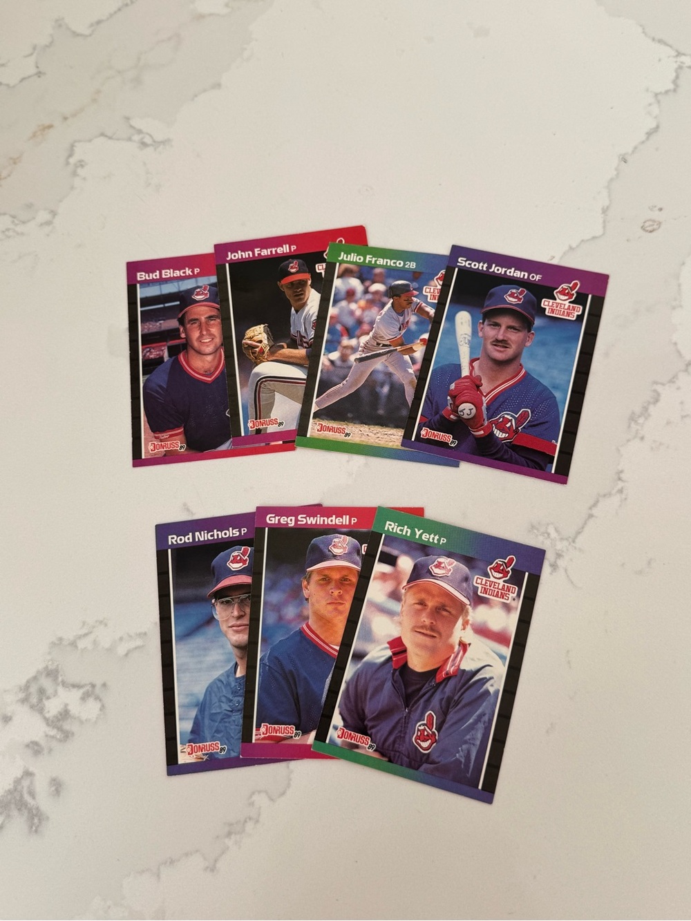 Baseball Trading Cards 89 Donruss Cleveland Indians Lot of 7 cards
